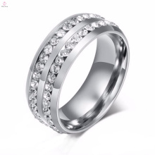 Nuevo diseño de incrustación de acero inoxidable con piedra anillos de plata, anillo de acero inoxidable de moda